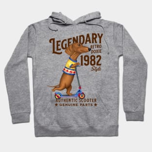 Dachshund Legendary Retro Scooter Hoodie